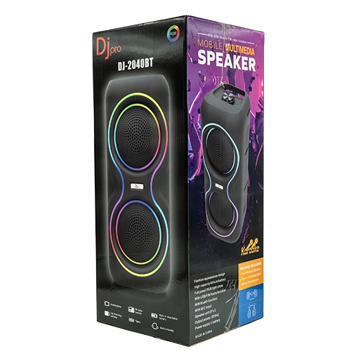 نمای جعبه اسپیکر دی جی پرو مدل DJ-2040BT